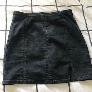 Black Free People Modern Femme Denim Skirt